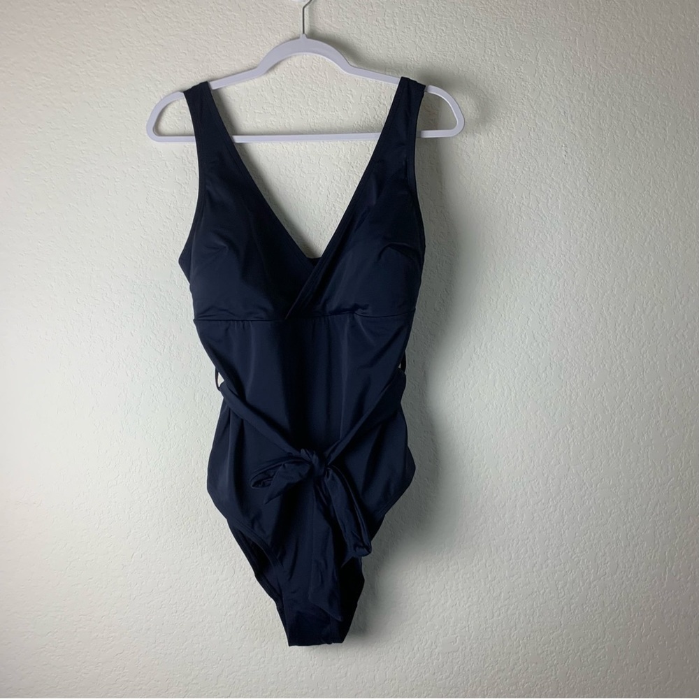 City chic Womens blue Nassau one piece swimsuit with belt 18